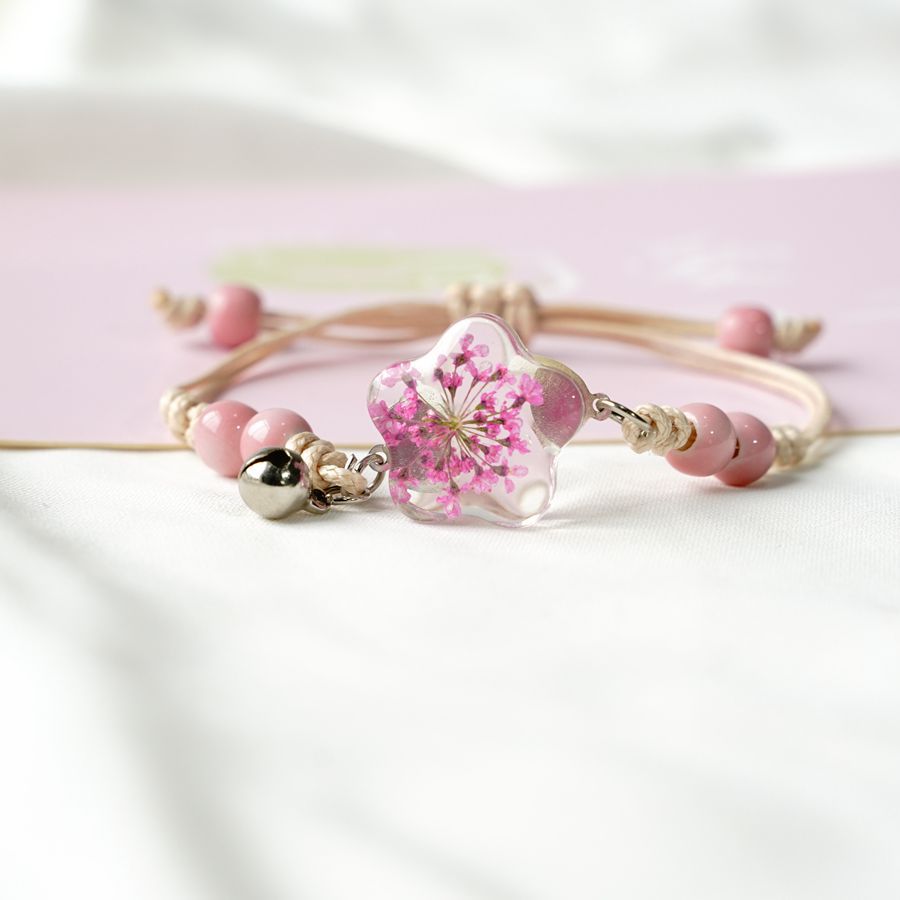 Dried Flower Bulk - ดอกไม้สร้อยข้อมือคริสตัลดาวคู่ของขวัญสำหรับแฟนแฟชั่นเครื่องประดับขายส่ง #82637