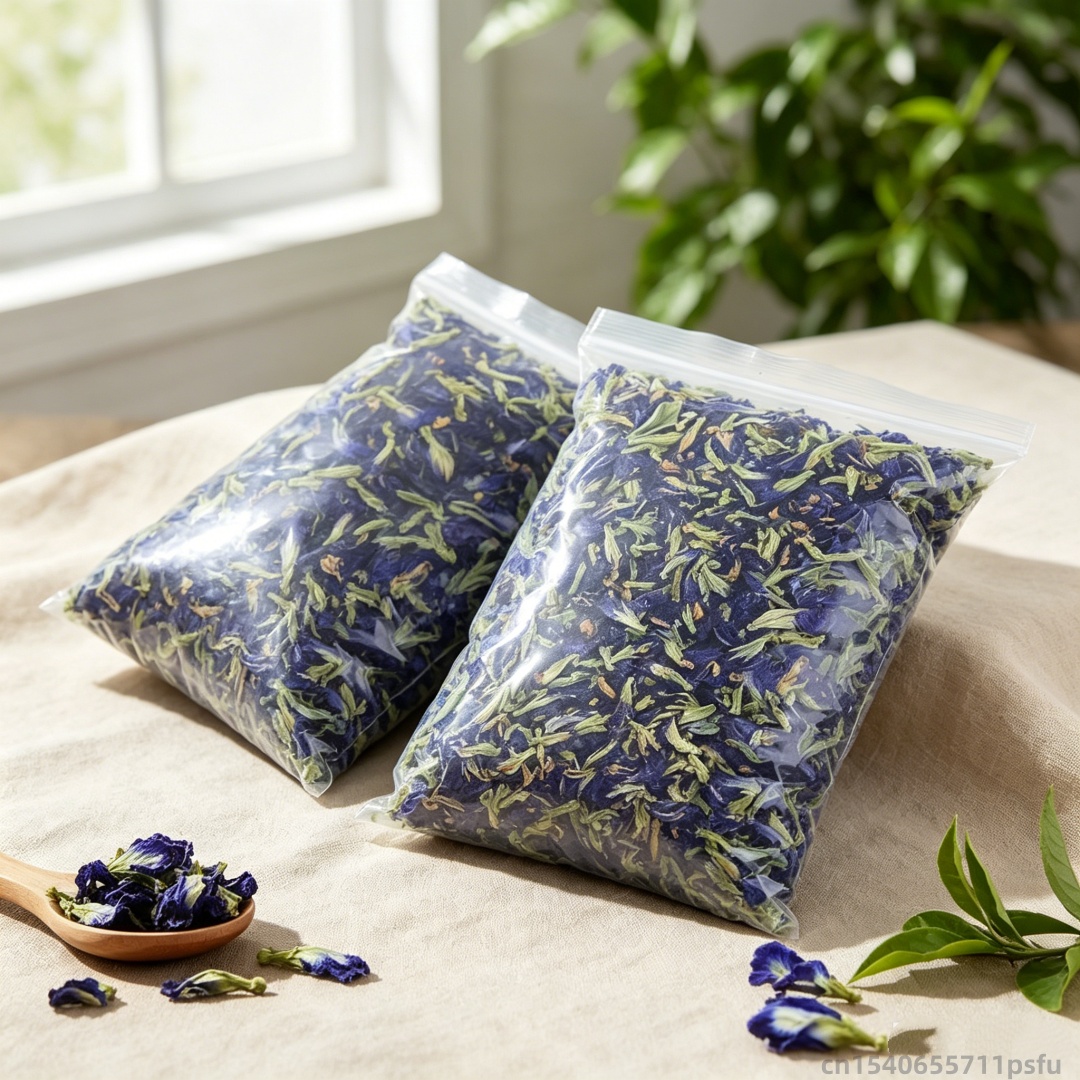 Dried Flower Bulk - ดอกไม้แห้งกล้วยไม้ผีเสื้อธรรมชาติ ดอกบลูบัตเตอร์ฟลายพี สำหรับทำสบู่ความงาม เทียนแต่งงาน น้ำหอม 100/200