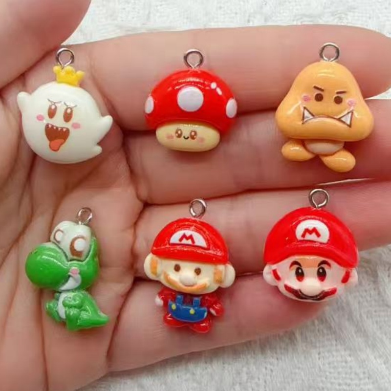 Resin Craft Projects - จี้การ์ตูนเรซิน 10 ชิ้น, อุปกรณ์ทำเครื่องประดับ DIY, ต่างหู,