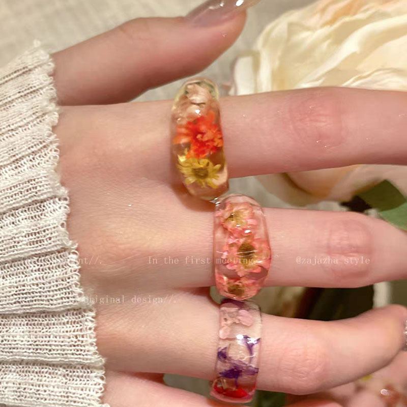 แหวนอะคริลิคเรซิ่นลายดอกเดซี่แ - Dried Flower Bulk บทวิจารณ์และราคา