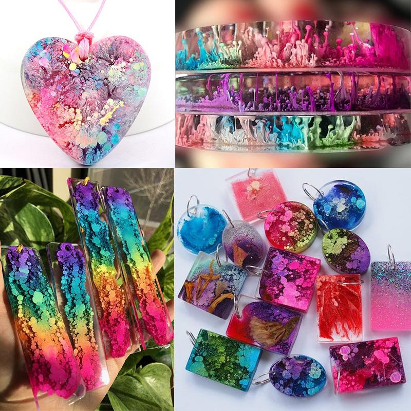 24 สี 10ml Art หมึกแอลกอฮอล์เร - Resin Dye Alcohol บทวิจารณ์และราคา