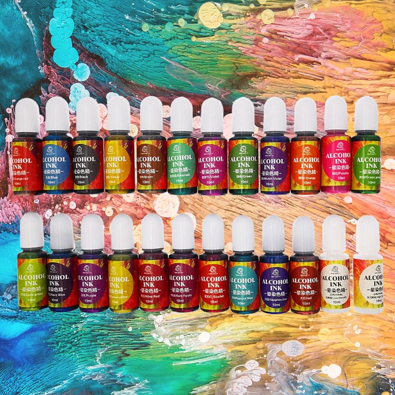 24สี10Ml หมึกแอลกอฮอล์เรซิ่น P - Resin Dye Alcohol บทวิจารณ์และราคา